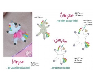 Stickdatei - zARTbesaitet - tanzendes Einhorn Ballerina